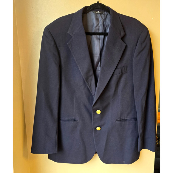 Vintage Polo Ralph Lauren Blazer Men's 40 Wool Navy Sports Coat Gold Button USA - Picture 1 of 10